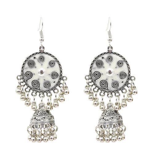 Zinc Alloy Drop Earring, plated, folk style & for woman & enamel 