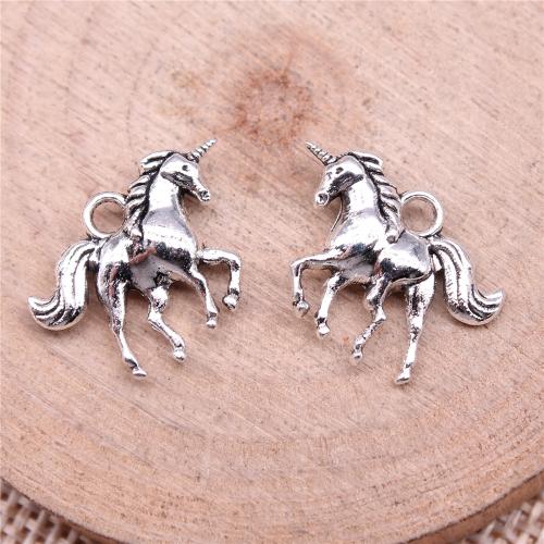 Zinc Alloy Jewelry Pendants, Unicorn, plated, DIY 