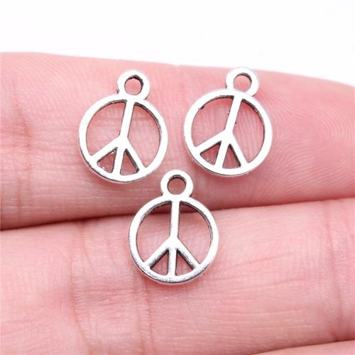 Zinc Alloy Jewelry Pendants, Peace Logo, antique silver color plated, DIY 