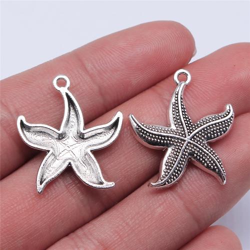 Zinc Alloy Animal Pendants, Starfish, plated, DIY 24mm [