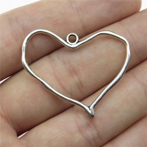 Zinc Alloy Heart Pendants, antique silver color plated, DIY [