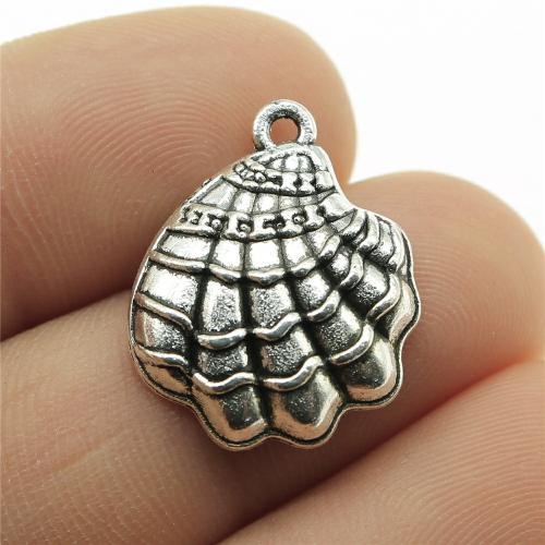 Zinc Alloy Animal Pendants, Shell, antique silver color plated, DIY [