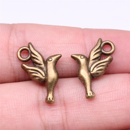 Zinc Alloy Animal Pendants, Bird, antique bronze color plated, DIY [