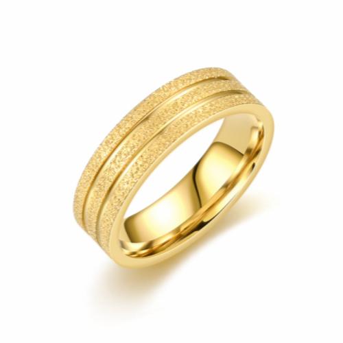 Edelstahl Fingerring, 304 Edelstahl, Modeschmuck & unisex & verschiedene Größen vorhanden, goldfarben, width 6mm, thickness 2mm, verkauft von PC