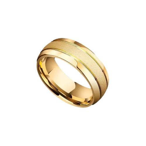 Edelstahl Fingerring, 304 Edelstahl, Modeschmuck & unisex & verschiedene Größen vorhanden, goldfarben, width 8mm, thickness 2mm, verkauft von PC