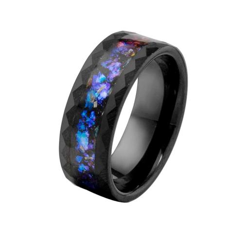 Edelstahl Fingerring, 304 Edelstahl, Modeschmuck & unisex & verschiedene Größen vorhanden, schwarz, width 8mm, thickness 2mm, verkauft von PC