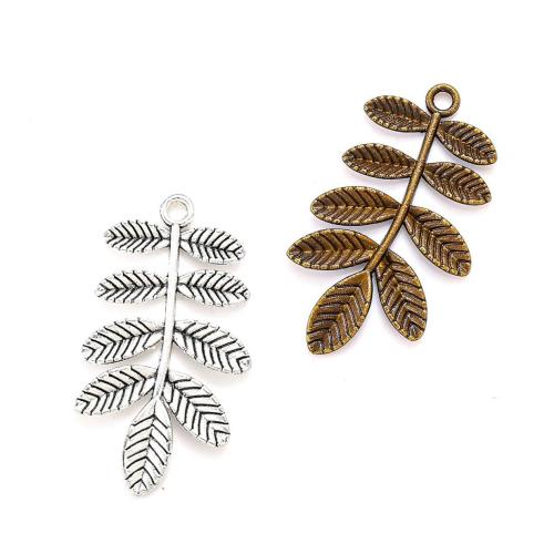 Zinc Alloy Leaf Pendants, plated, DIY Approx [