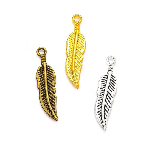 Zinc Alloy Feather Pendants, plated, DIY Approx [