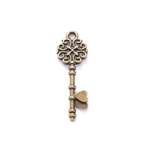 Zinc Alloy Key Pendants, plated, DIY Approx [