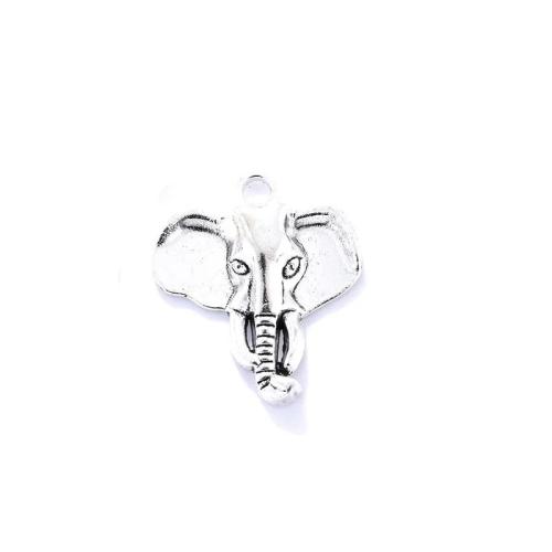 Zinc Alloy Animal Pendants, Elephant, silver color plated, DIY Approx [