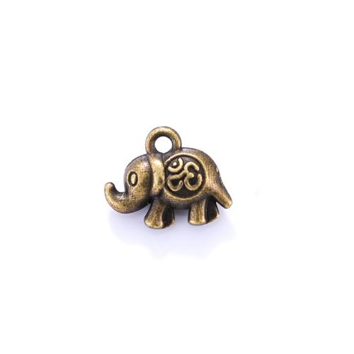 Zinc Alloy Animal Pendants, Elephant, plated, DIY Approx [