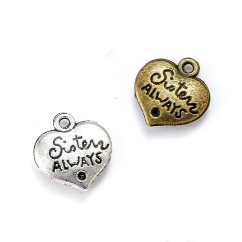 Wing Shaped Zinc Alloy Pendants, Heart, plated, DIY Approx [