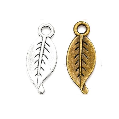 Zinc Alloy Leaf Pendants, plated, DIY Approx [