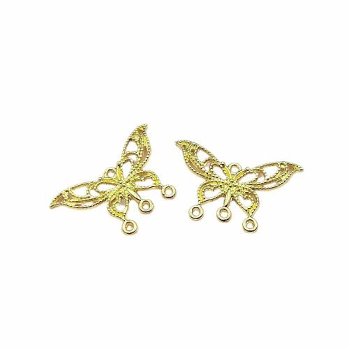 Zinc Alloy Charm Connector, Butterfly, plated, DIY & 1/3 loop 