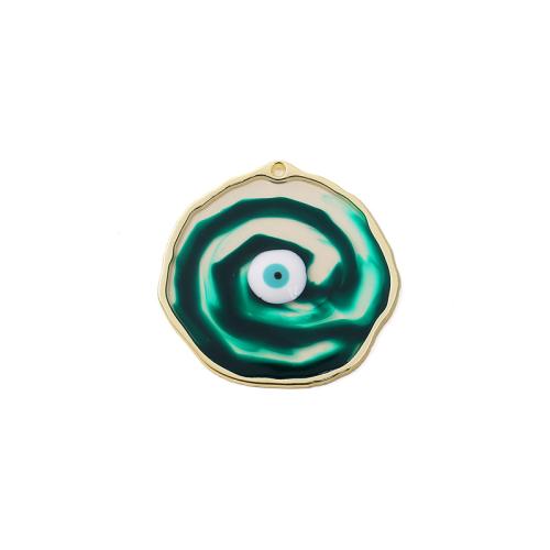 Zinc Alloy Evil Eye Pendant, plated, DIY & enamel 