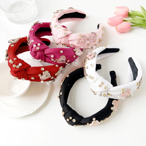 Hair Bands, Cloth, fashion jewelry & enamel & with rhinestone [