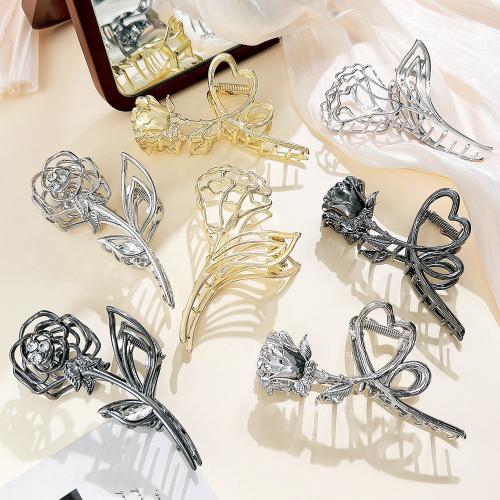 Hair Claw Clips, Zinc Alloy, plated, fashion jewelry & with rhinestone 