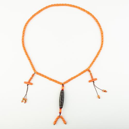 Synthetische Koralle Halskette, Folk-Stil & unisex, orange, Länge:ca. 48 cm, verkauft von PC