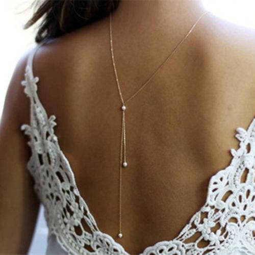 Body Chain Jewelry, Zinc Alloy, with Plastic Pearl, with 5cm extender chain, fashion jewelry & for woman Approx 70 cm 