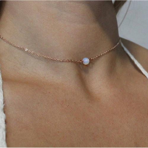 Mode Collier Choker, alliage de zinc, avec verre, avec 10cm chaînes de rallonge, bijoux de mode & pour femme, plus de couleurs à choisir Environ 30 cm, Vendu par PC