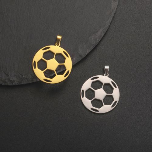 Stainless Steel Hollow Pendant, 304 Stainless Steel, Football, Vacuum Ion Plating, DIY 