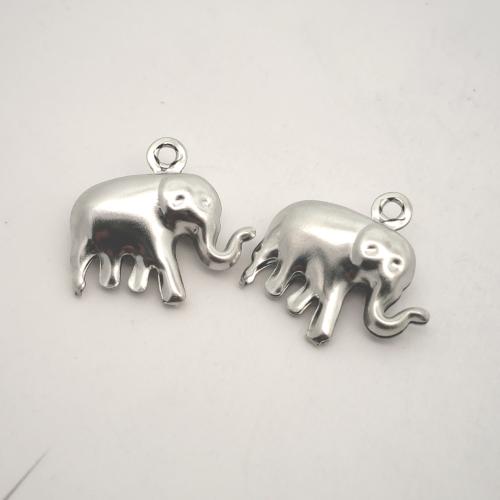 Stainless Steel Animal Pendants, 304 Stainless Steel, Elephant, DIY, original color 