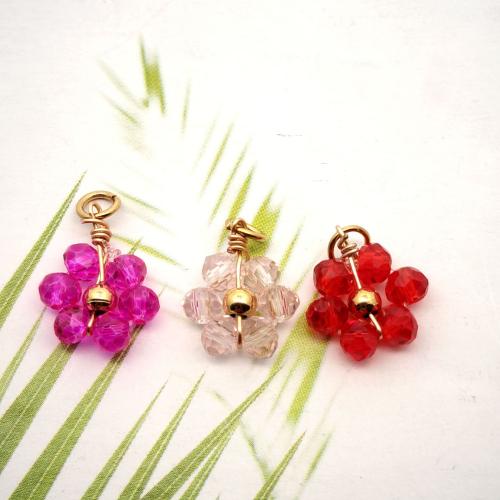 Stainless Steel Flower Pendant, 304 Stainless Steel, with Crystal, fashion jewelry & for woman 