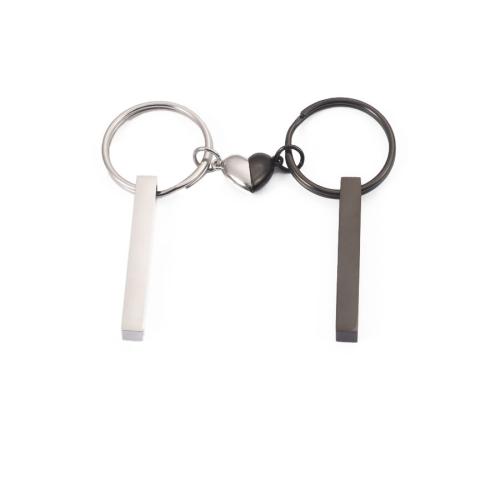 Stainless Steel Key Chain, 304 Stainless Steel, Heart, Vacuum Ion Plating, for couple 