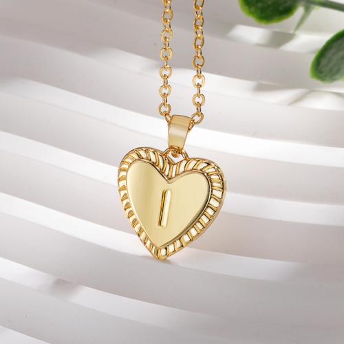 Brass Jewelry Necklace, with 5CM extender chain, Heart, gold color plated, Customized & for woman cm 