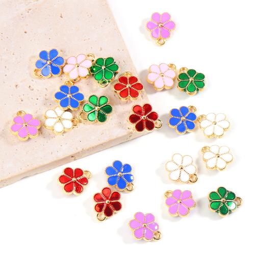 Zinc Alloy Enamel Pendants, Flower, plated, DIY 