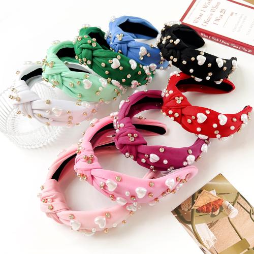 Hair Bands, Cloth, with Plastic, fashion jewelry & with rhinestone [