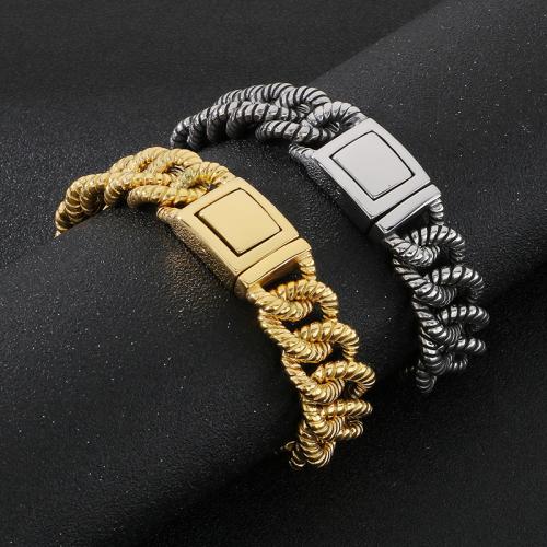 Stainless Steel Chain Bracelets, 304 Stainless Steel, Vacuum Ion Plating, for man 