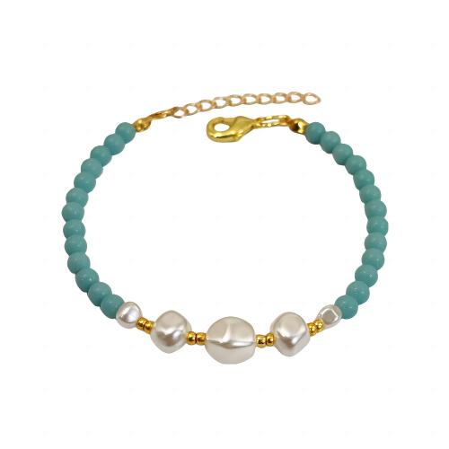 Fluorita Pulsera, con Perlas plásticas & aleación de zinc, con 1.57inch extender cadena, unisexo & luminoso, más colores para la opción, longitud:aproximado 6.69 Inch, Vendido por UD