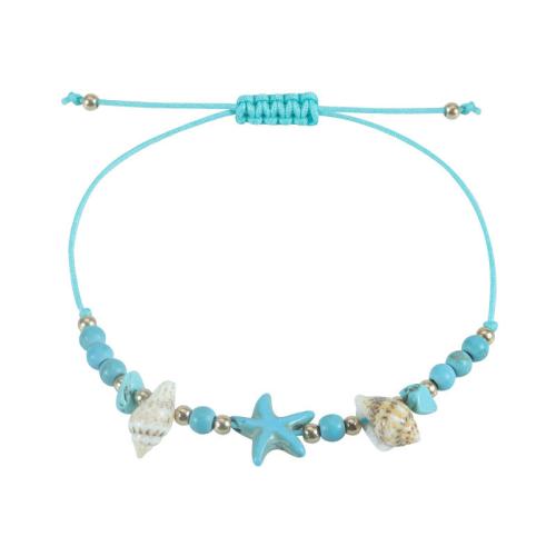 Nácar Pulsera, con cordón poliéster & Acrílico, Estrella de Mar, hecho a mano, diseño océano & unisexo, más colores para la opción, longitud:aproximado 3.4-11.8 Inch, Vendido por UD