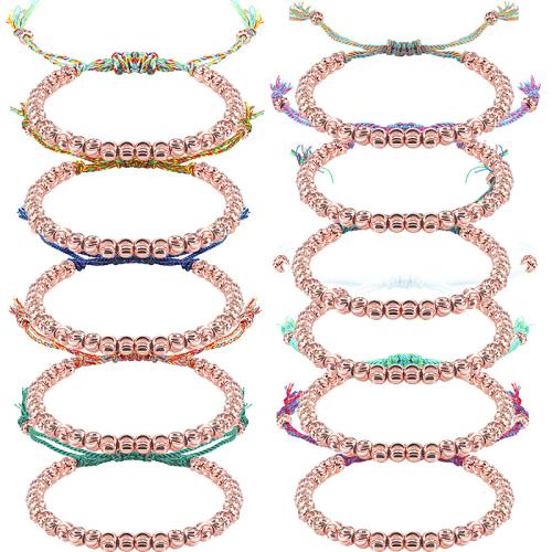 aleación de zinc Pulsera, con cordón de algodón, hecho a mano, Estilo bohemio & unisexo, más colores para la opción, longitud:aproximado 6.7-11 Inch, Vendido por UD