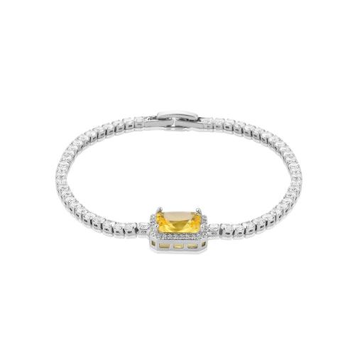 Cúbicos Circonia pulsera Latón de Micro pavimenta, metal, Joyería & micro arcilla de zirconia cúbica & para mujer, longitud:aproximado 19 cm, Vendido por UD[