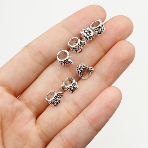 Zinc Alloy Bail Beads, silver color plated, DIY Approx 