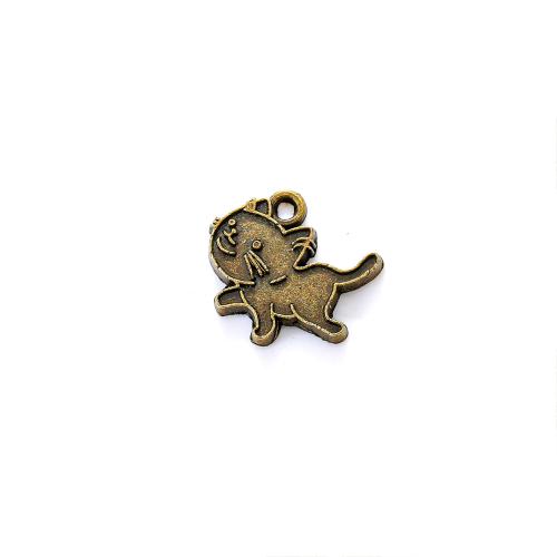 Zinklegierung Tier Anhänger, Katze, plattiert, DIY, keine, 17x14mm, ca. 100PCs/Tasche, verkauft von Tasche