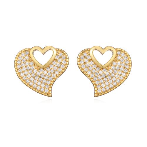 Cubic Zirconia Micro Pave Brass Earring, plated, fashion jewelry & micro pave cubic zirconia 