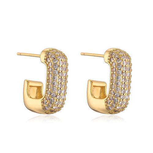 Cubic Zirconia Micro Pave Brass Earring, plated, fashion jewelry & micro pave cubic zirconia 