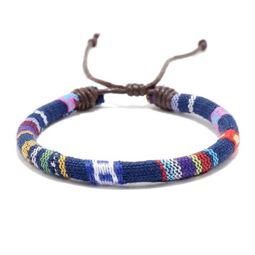 Mode Wachsschnur Armbänder, Baumwollgewebe, mit Wachsschnur, unisex & verschiedene Stile für Wahl, keine, Länge:ca. 17-18 cm, verkauft von PC