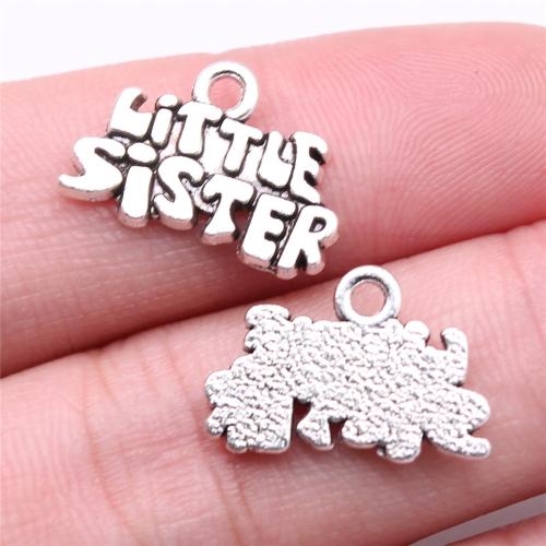 Zinc Alloy Message Pendants, Alphabet Letter, antique silver color plated, DIY [