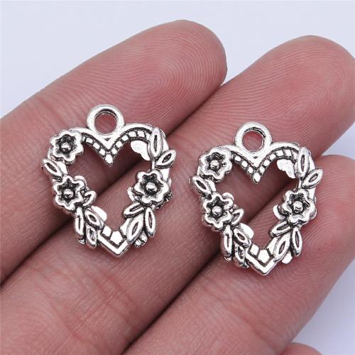 Zinc Alloy Heart Pendants, plated, DIY [