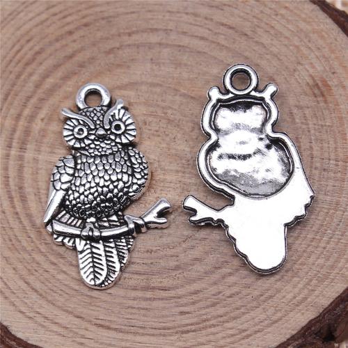 Zinc Alloy Animal Pendants, Owl, plated, DIY [