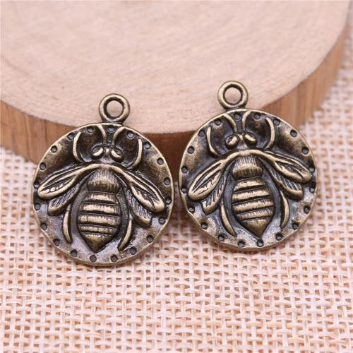 Zinc Alloy Animal Pendants, Bee, plated, DIY & double-sided [