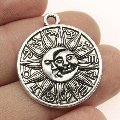 Zinc Alloy Jewelry Pendants, Round, plated, DIY 