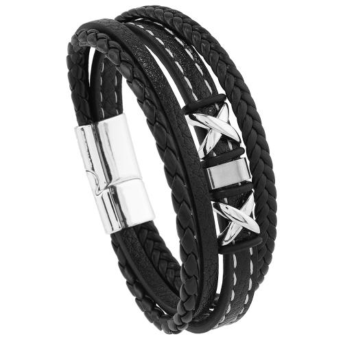 Zinc Alloy Bracelet, handmade, multilayer & for man Approx 8.5-8.7 Inch 