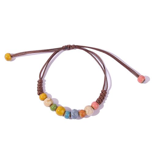 Pulsera de porcelana de Woven Ball , hecho a mano, Ajustable & Joyería & para mujer, multicolor, longitud:aproximado 9-23 cm, Vendido por UD[