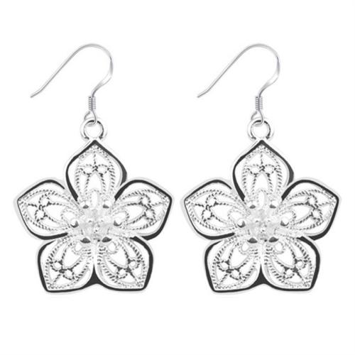 Zinc Alloy Drop Earring, Flower, fashion jewelry & for woman 