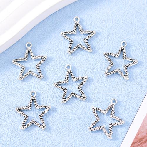 Zinc Alloy Star Pendant, silver color plated, DIY Approx [